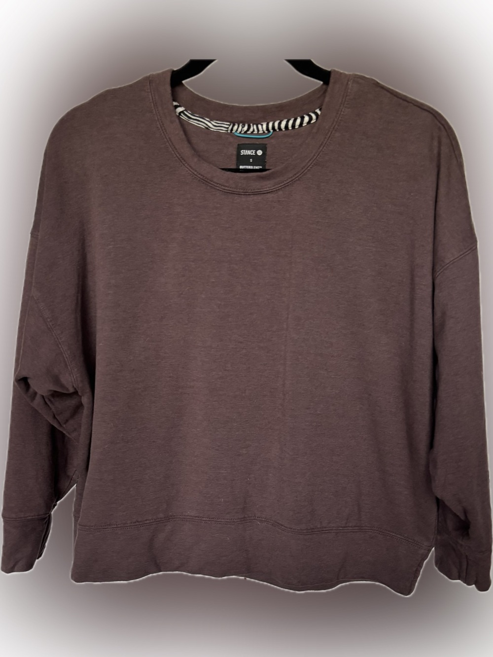 Stance Butter Blend Crewneck Sweatshirt Deep Plum Aubergine Size Small